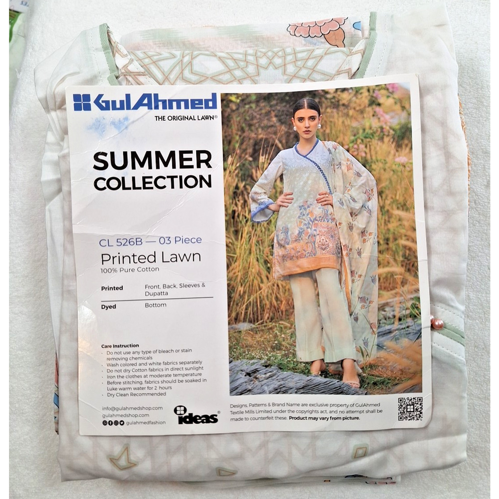 Gul Ahmed Summer Collection Printed Lawn 03-Piece 100% Cotton